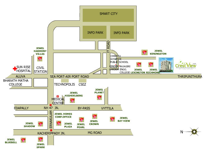 Jewel Homes - Projects - Location map