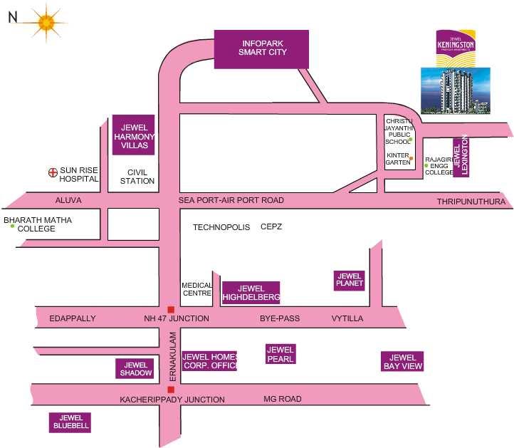 Jewel Homes - Projects - Location map