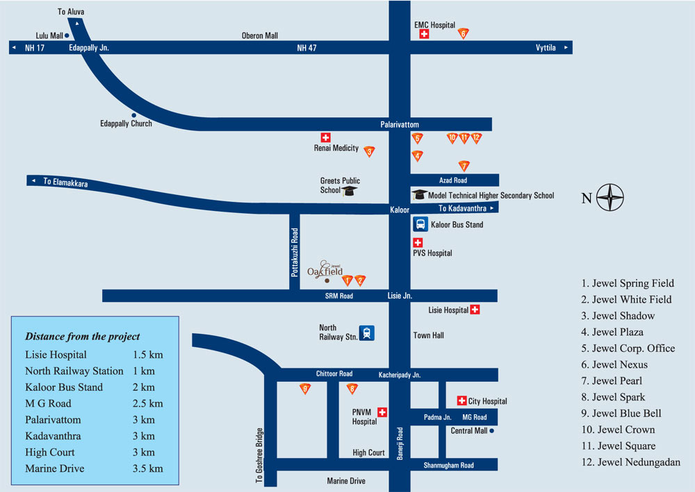 Jewel Homes - Projects - Location map