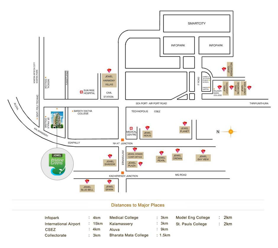 Jewel Homes - Projects - Location map